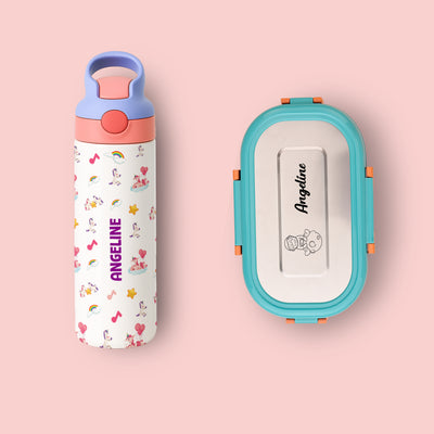 Water bottle and tiff in box combo